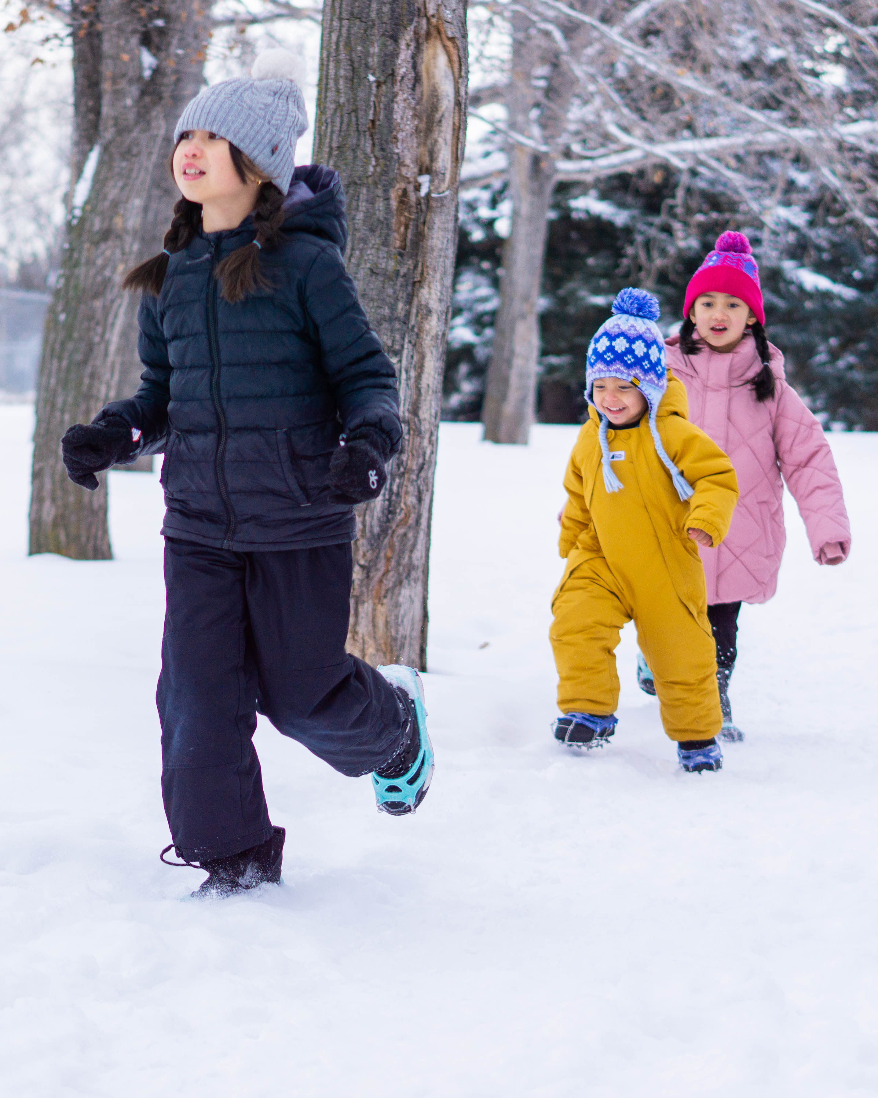 Ice traction spikes for kids