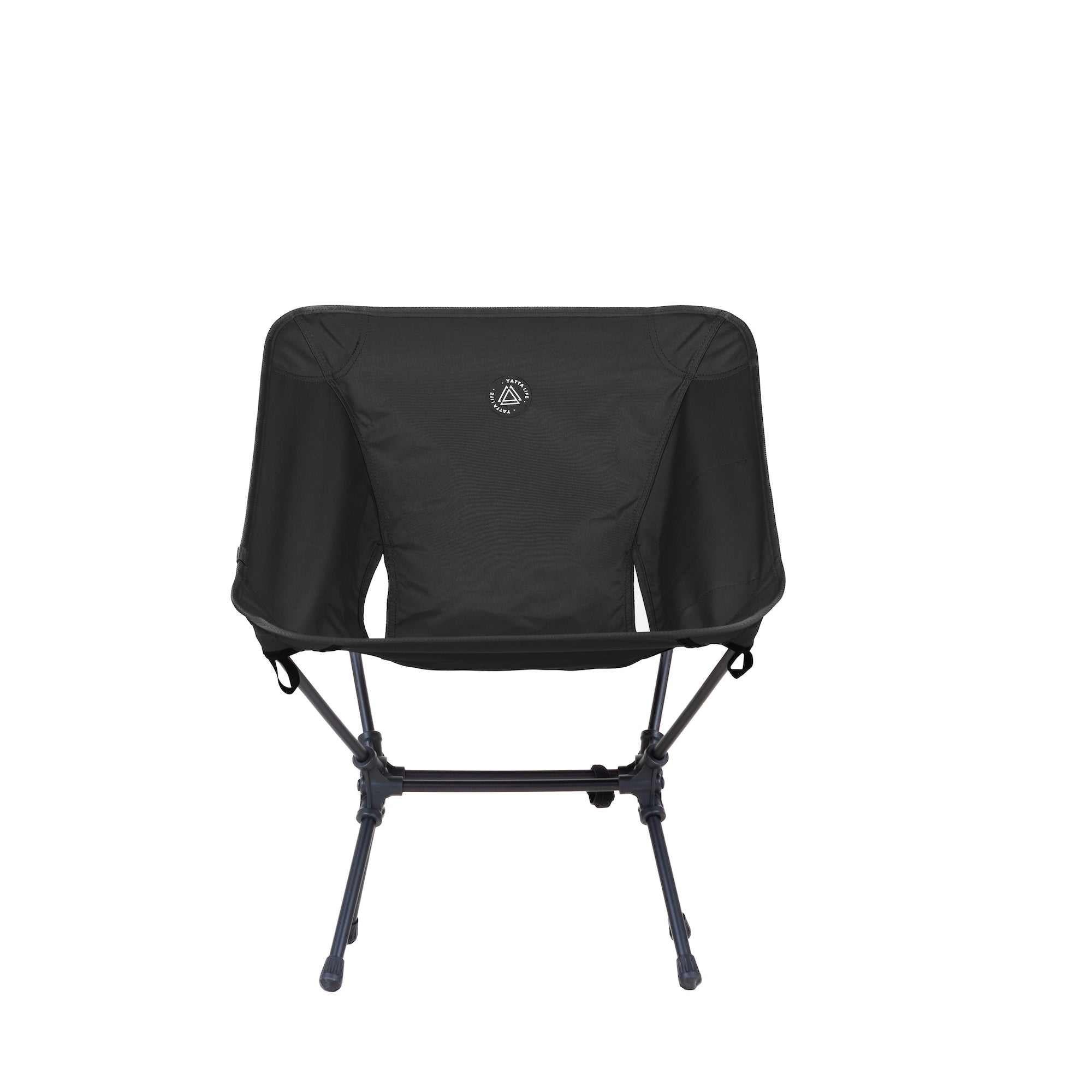 Low back ultralight folding camping chair with storage pouch in khaki, durable outdoor seating.