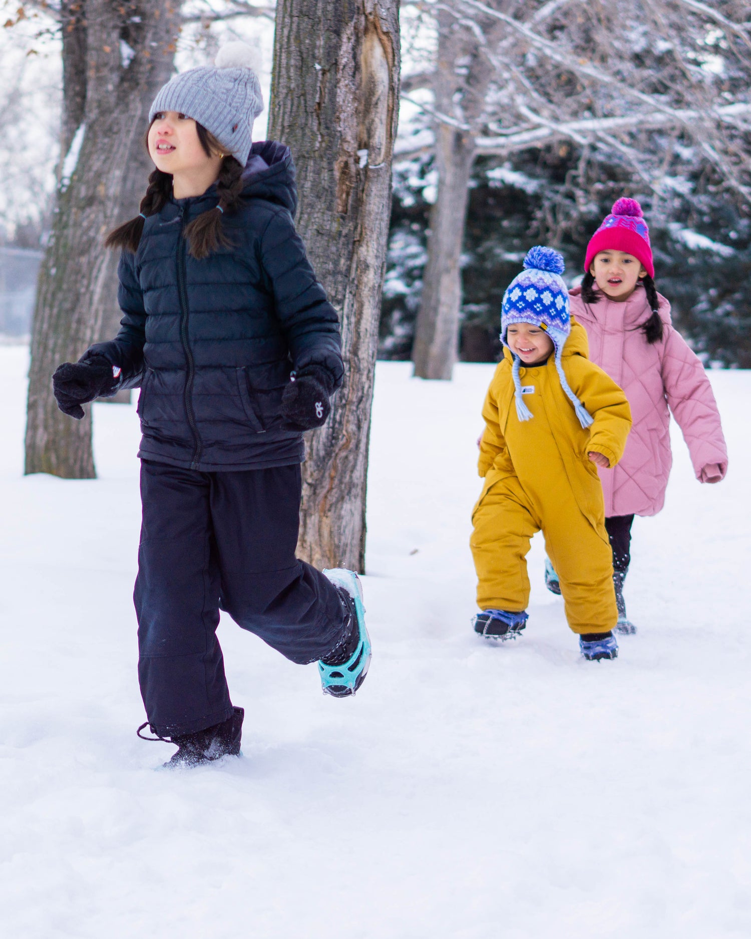 Ice traction spikes for kids