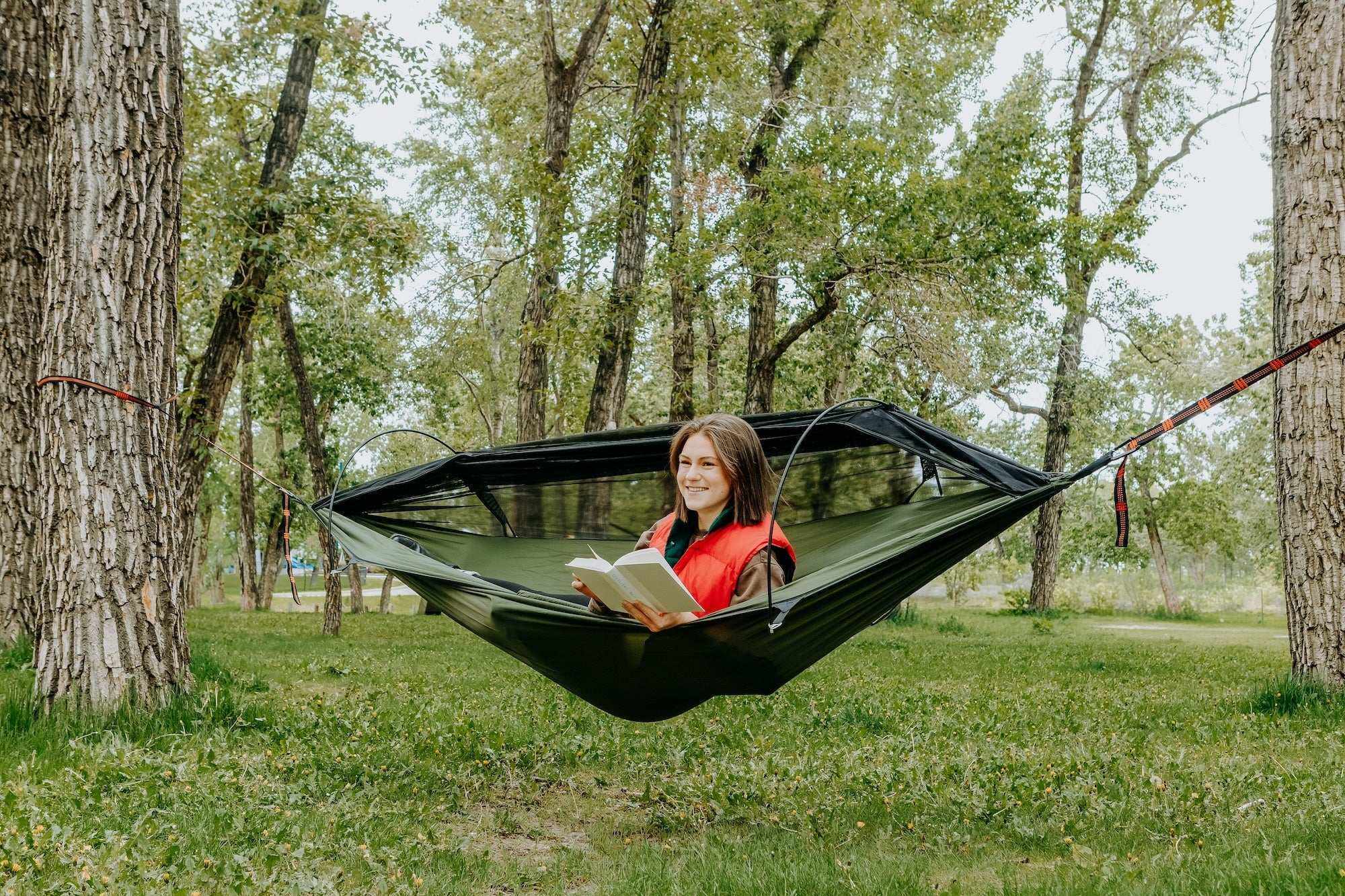 best hammock to use as fish net Portable Camping Hammock with Mosquito Net by YATTA Black