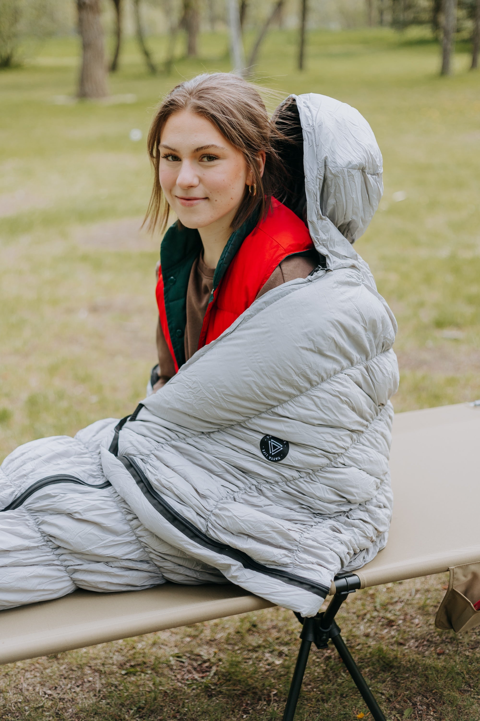 Goose Down Sleeping Bag Grey