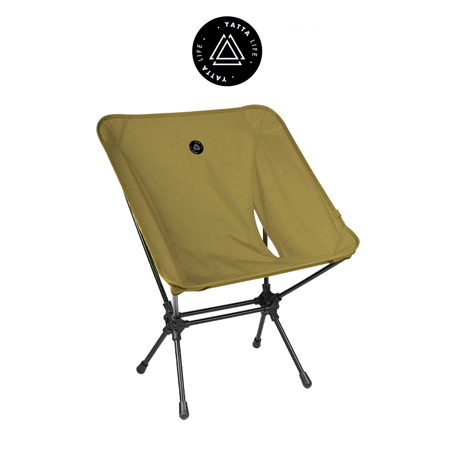 Low Back Ultralight Folding Camping Chairs With Storage Pouch - Khaki