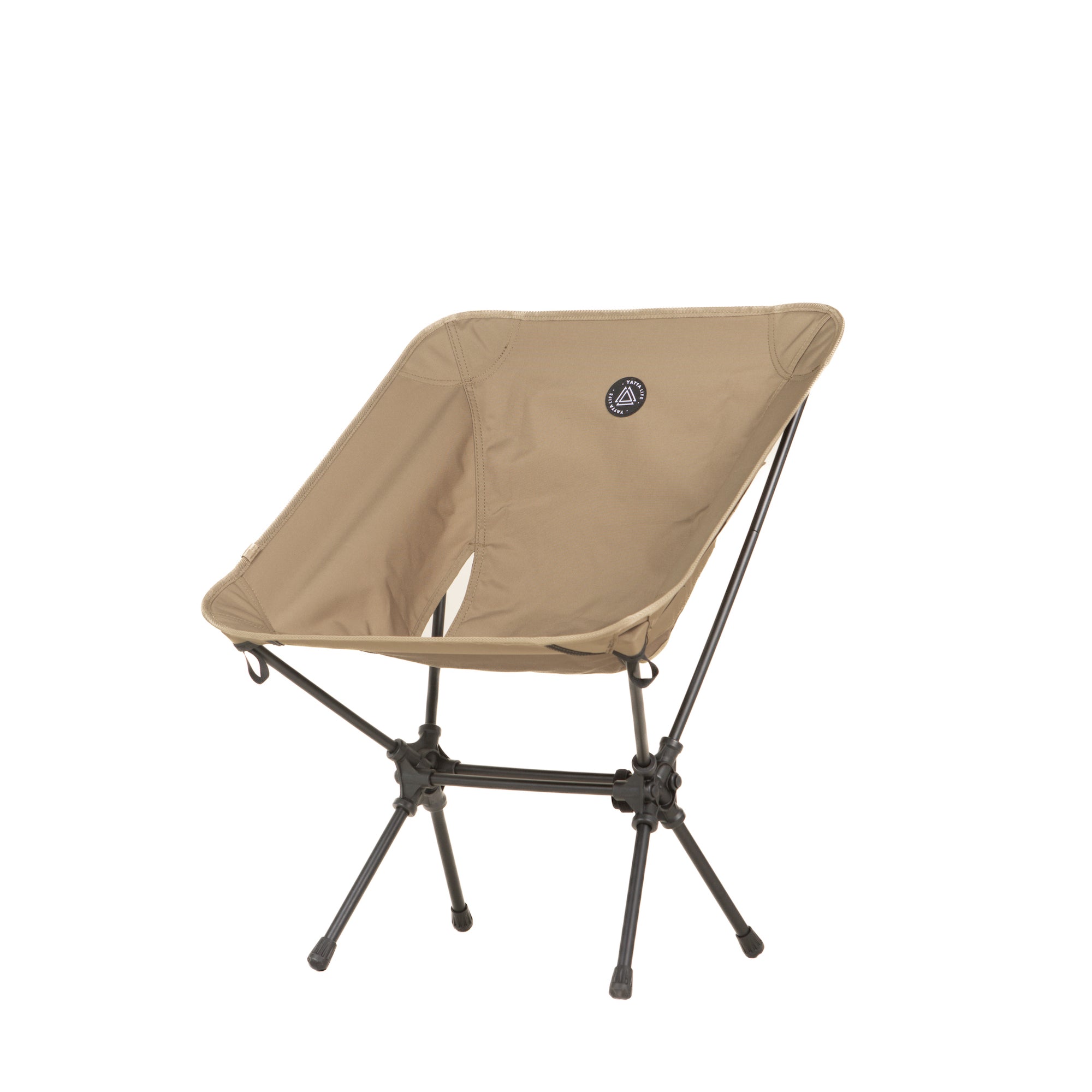 Low Back Ultralight Folding Camping Chairs With Storage Pouch - Khaki